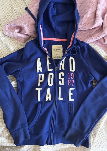 Mavi Fermuarlı Kadın Sweatshirt hırka