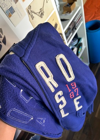 m Beden Mavi Fermuarlı Kadın Sweatshirt hırka