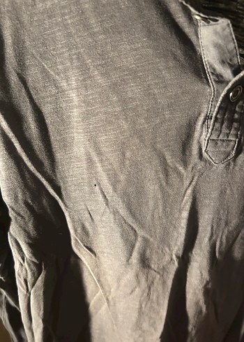 Gri Uzun Kollu Keten Gömlek - Görsel 2