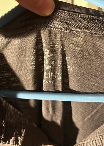 Gri Uzun Kollu Keten Gömlek - Görsel 3