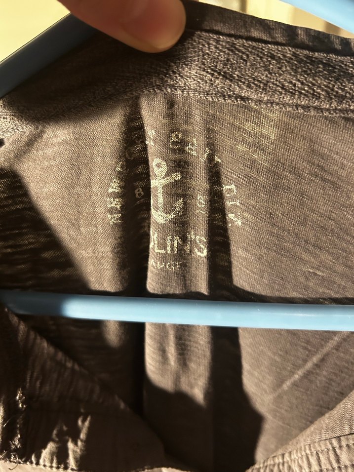 Gri Uzun Kollu Keten Gömlek - Görsel 3