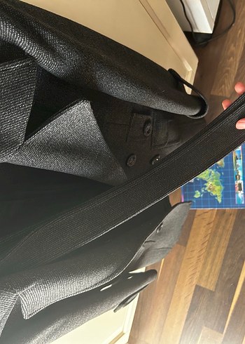 Düğmeli Gri Midi Kadın Yün Kaban - Görsel 4