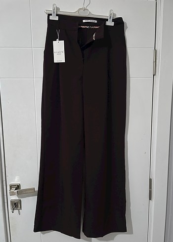 Kahverengi Kadın Kumaş Pantolon - Görsel 2