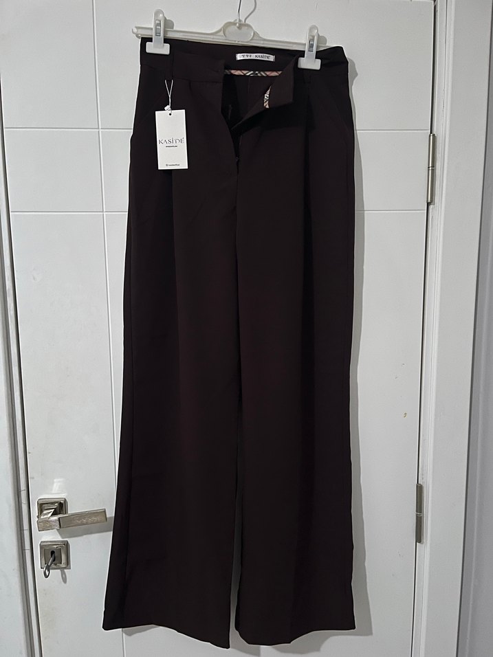 Kahverengi Kadın Kumaş Pantolon - Görsel 2