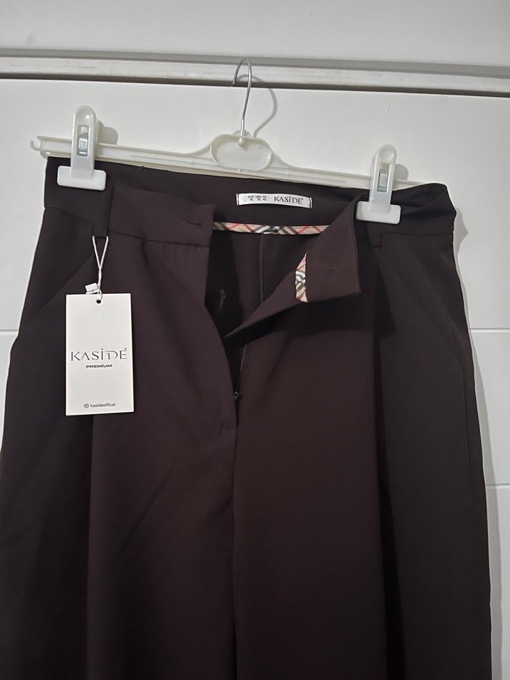 Kahverengi Kadın Kumaş Pantolon - Görsel 3