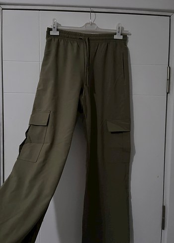 Kadın Haki Bol Kesim Pantolon - Görsel 2