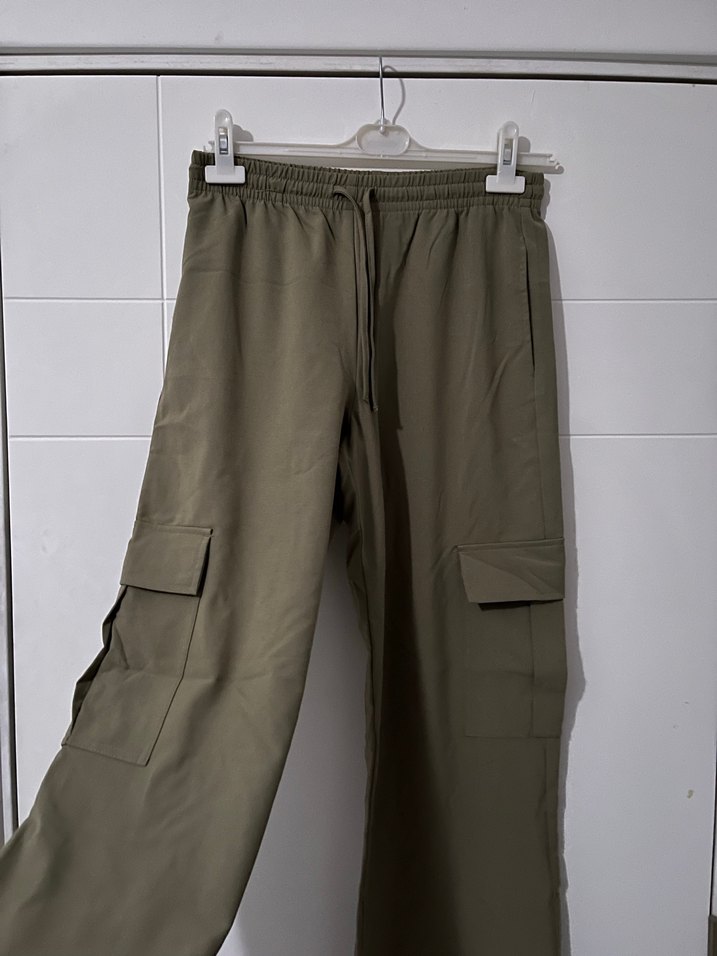 Kadın Haki Bol Kesim Pantolon - Görsel 3