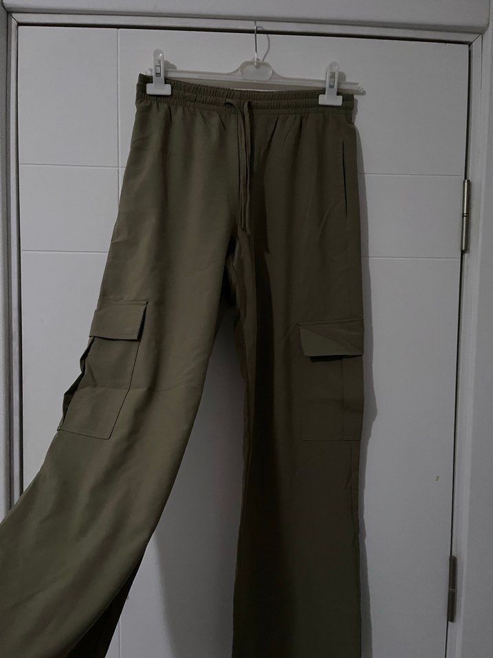 Kadın Haki Bol Kesim Pantolon - Görsel 2