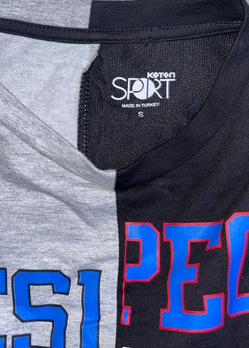 Koton Gri Siyah Baskılı Kadın Kısa Sweatshirt - Görsel 3