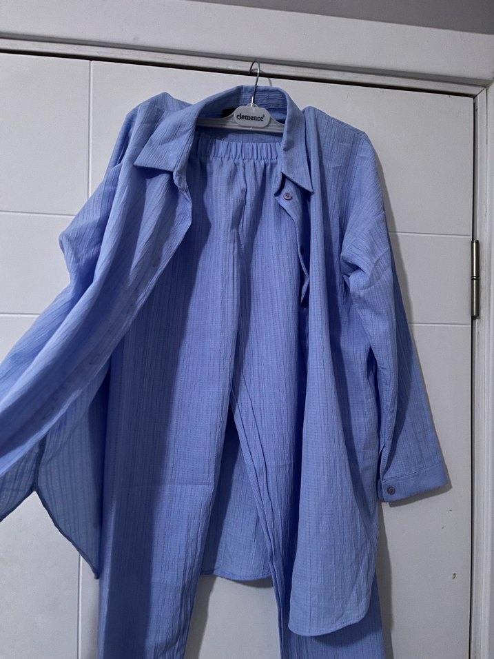 Mavi Gömlek Pantolon Takım - Görsel 2