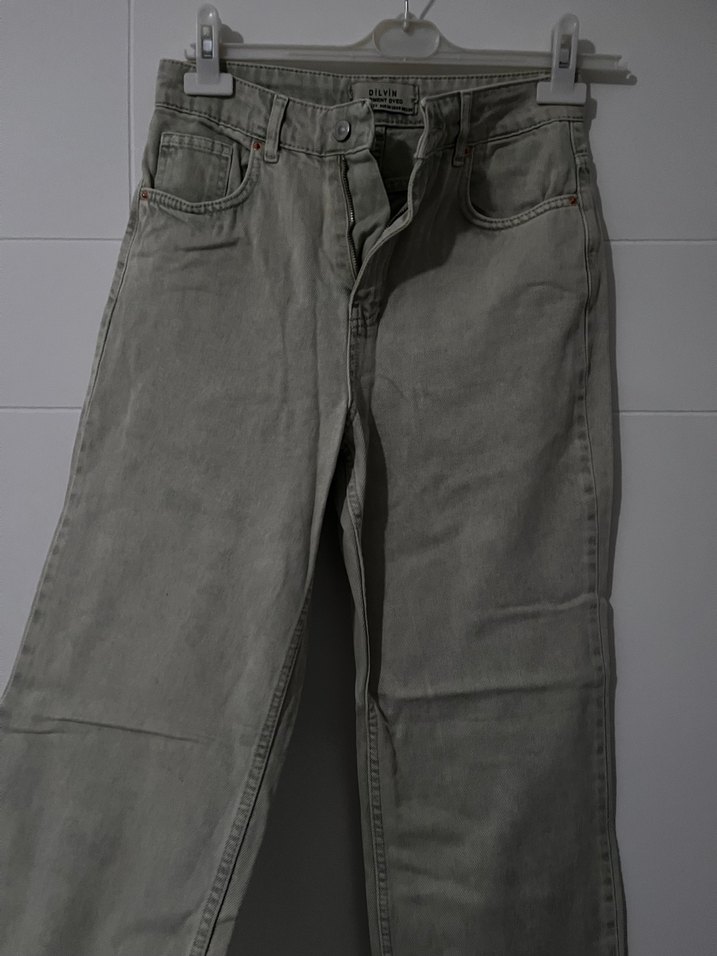 Gri-Yeşil Kot Pantolon - Görsel 2