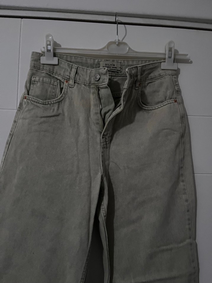 Gri-Yeşil Kot Pantolon - Görsel 3