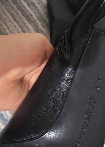 Stradivarius Streç Deri Stiletto Topuklu Bot - Görsel 7