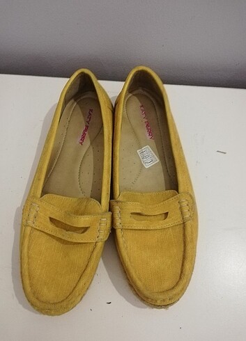 38 Beden Sarı loafer. Ortopedik