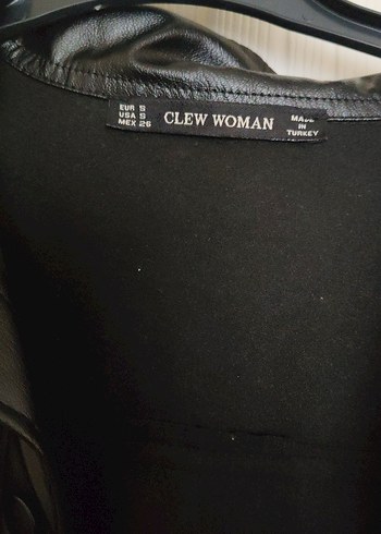 Siyah Düğmeli Deri Kadın Ceket - Görsel 3