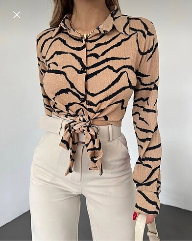 s Beden ZEBRE CROP BLUZ GÖMLEK