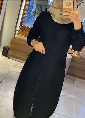 Giy çık krep kumaş kap kapşonlu