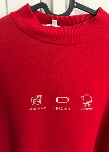 Koton Rahat Kesim Kirmizi Kadin Sweatshirt
