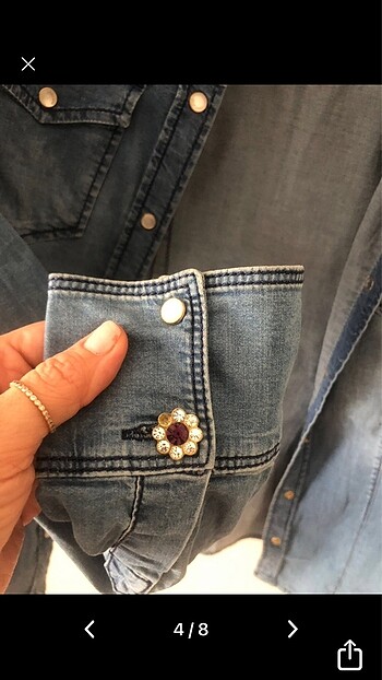 xs Beden mavi Renk LIU JO JEANS KOT GÖMLEK ORJ