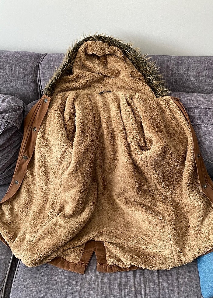 Peluş içli mont - Görsel 2