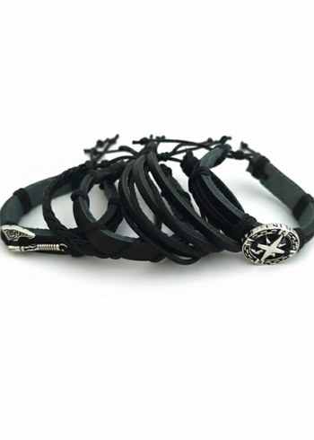 Pusula Balta Tasarım 5'li Hakiki Deri Bileklik - Görsel 3