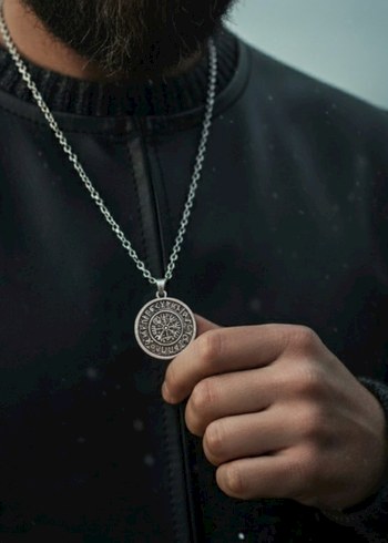 Pusula Vegvisir Tasarım Kolye - Görsel 2