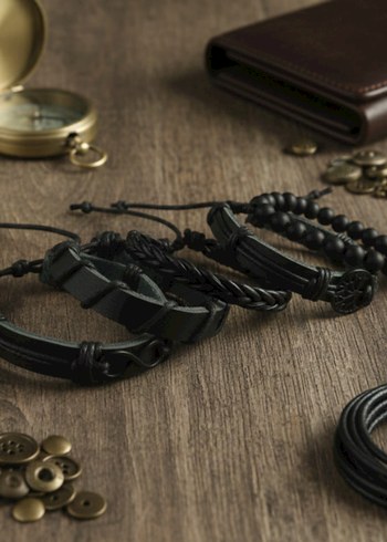 Yaşam Ağacı ve Sonsuzluk Tasarım 5'li Hakiki Deri Bileklik - Görsel 4