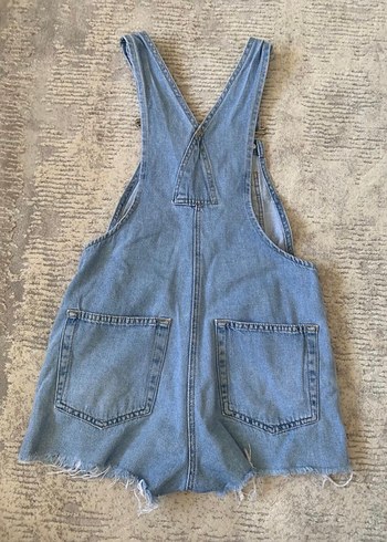 Mavi Denim Kısa Askılı Bol Şort Tulum - Görsel 2