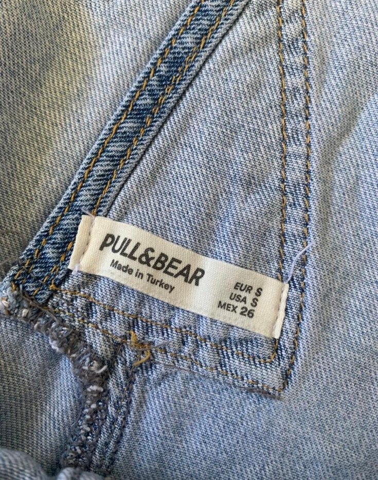 Mavi Denim Kısa Askılı Bol Şort Tulum - Görsel 3