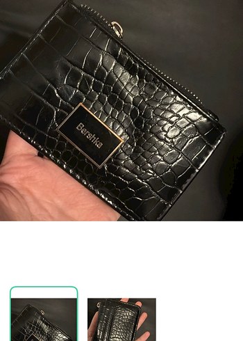 Bershka Siyah Timsah Desenli Sik Cuzdan