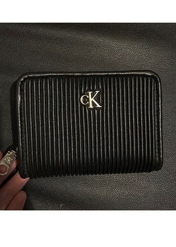 Calvin Klein Ck Siyah Pileli Deri Cuzdan