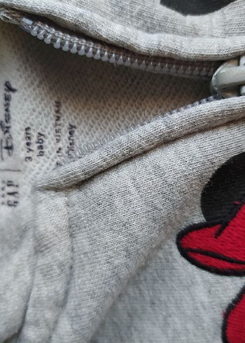 GAP Kız Çocuk Gri Kapüşonlu Fermuarlı Sweatshirt 2-3 yaş - Görsel 4