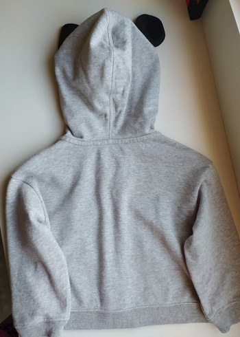 GAP Kız Çocuk Gri Kapüşonlu Fermuarlı Sweatshirt 2-3 yaş - Görsel 2