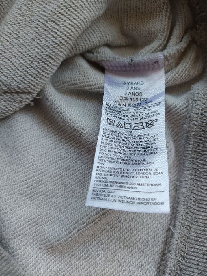 GAP Kız Çocuk Gri Kapüşonlu Fermuarlı Sweatshirt 2-3 yaş - Görsel 5