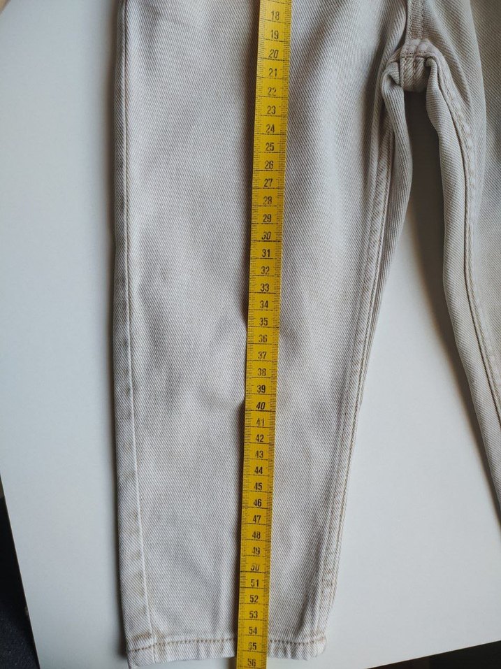 Kız Çocuk Bej Bol Kesim Jean Pantolon - Görsel 5