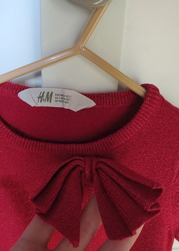 24-36 Ay Beden kırmızı Renk H&M kırmızı simli triko elbise 2-4
