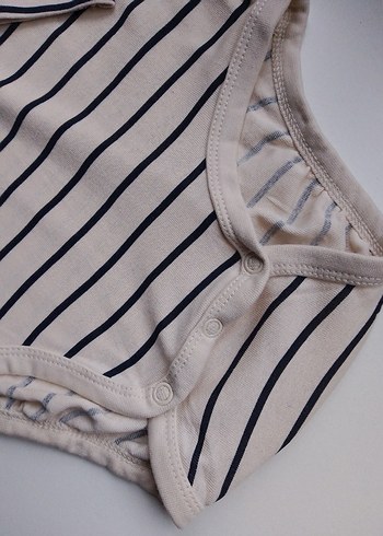 Uzun Kollu  Çizgili Bebek Body H&M 2-3 yaş - Görsel 9