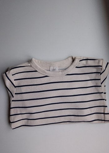 Uzun Kollu  Çizgili Bebek Body H&M 2-3 yaş - Görsel 3