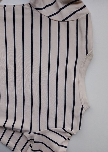 Uzun Kollu  Çizgili Bebek Body H&M 2-3 yaş - Görsel 6