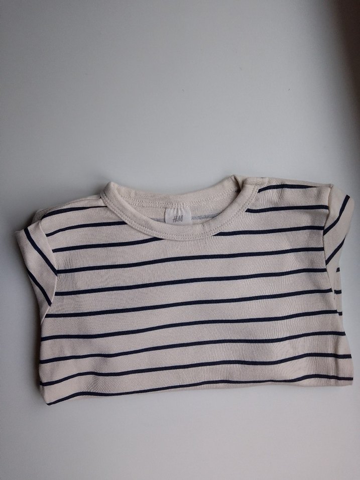 Uzun Kollu  Çizgili Bebek Body H&M 2-3 yaş - Görsel 3