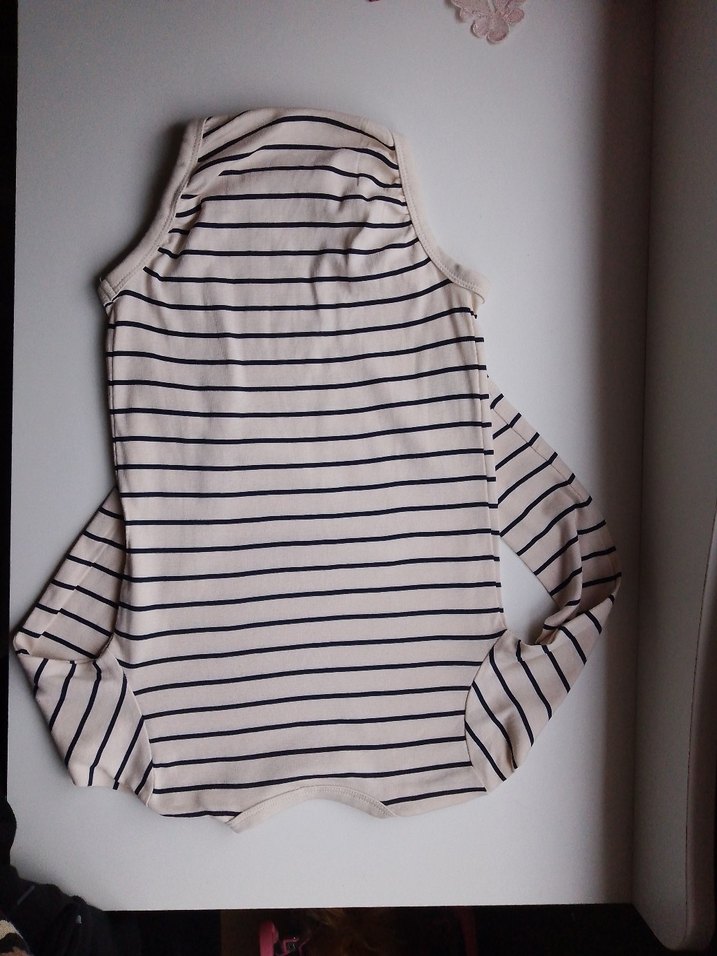 Uzun Kollu  Çizgili Bebek Body H&M 2-3 yaş - Görsel 5