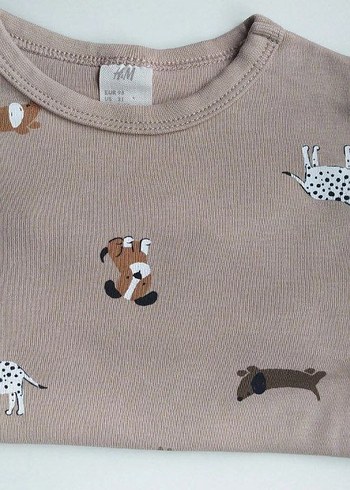 Kahverengi Uzun Kollu Unisex Bebek Body H&M 2-3 yaş - Görsel 2