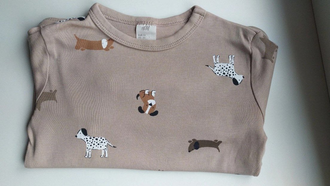 Kahverengi Uzun Kollu Unisex Bebek Body H&M 2-3 yaş - Görsel 2