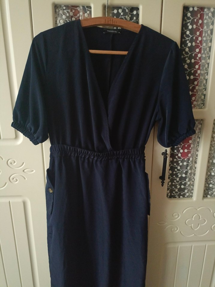 Lacivert Midi  Elbisesi - Görsel 3