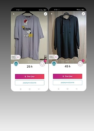 Tişört ve sweatshirt