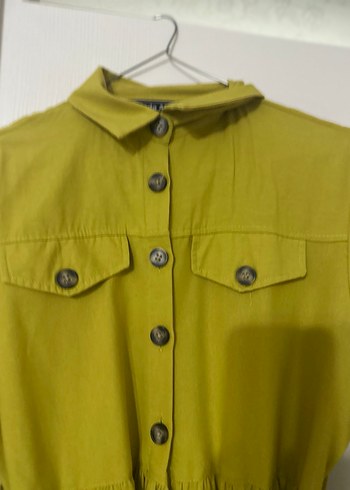 Uzun Kollu Sarı Kemerli Uzun Elbise - Görsel 5