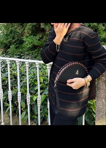 Trendy Siyah Uzun Kollu Triko Tunik - Görsel 2