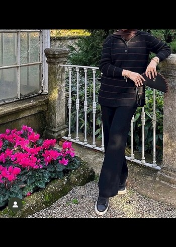 Trendy Siyah Uzun Kollu Triko Tunik - Görsel 3