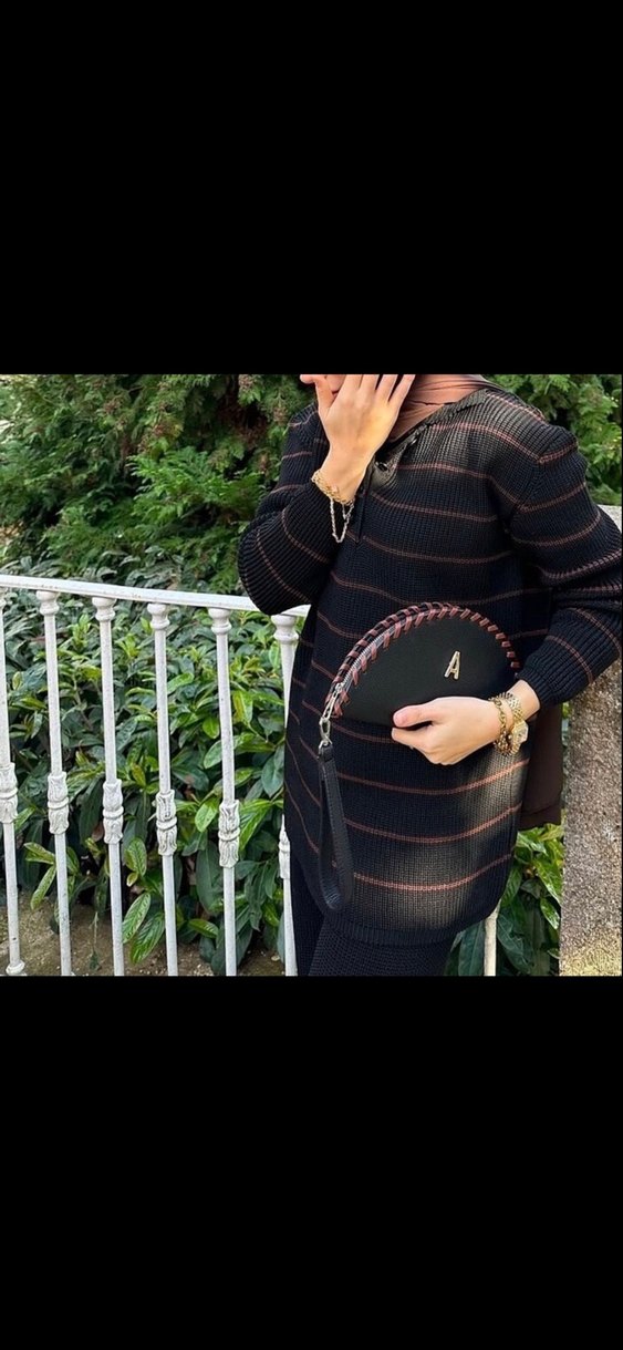 Trendy Siyah Uzun Kollu Triko Tunik - Görsel 2