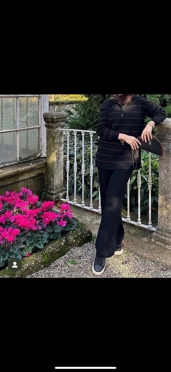 Trendy Siyah Uzun Kollu Triko Tunik - Görsel 3